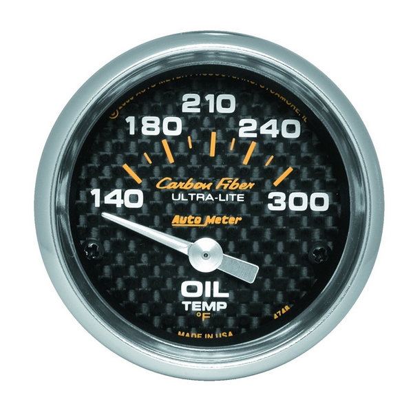 2-1/16" OIL TEMPERATURE, 140-300 F, CARBON FIBER